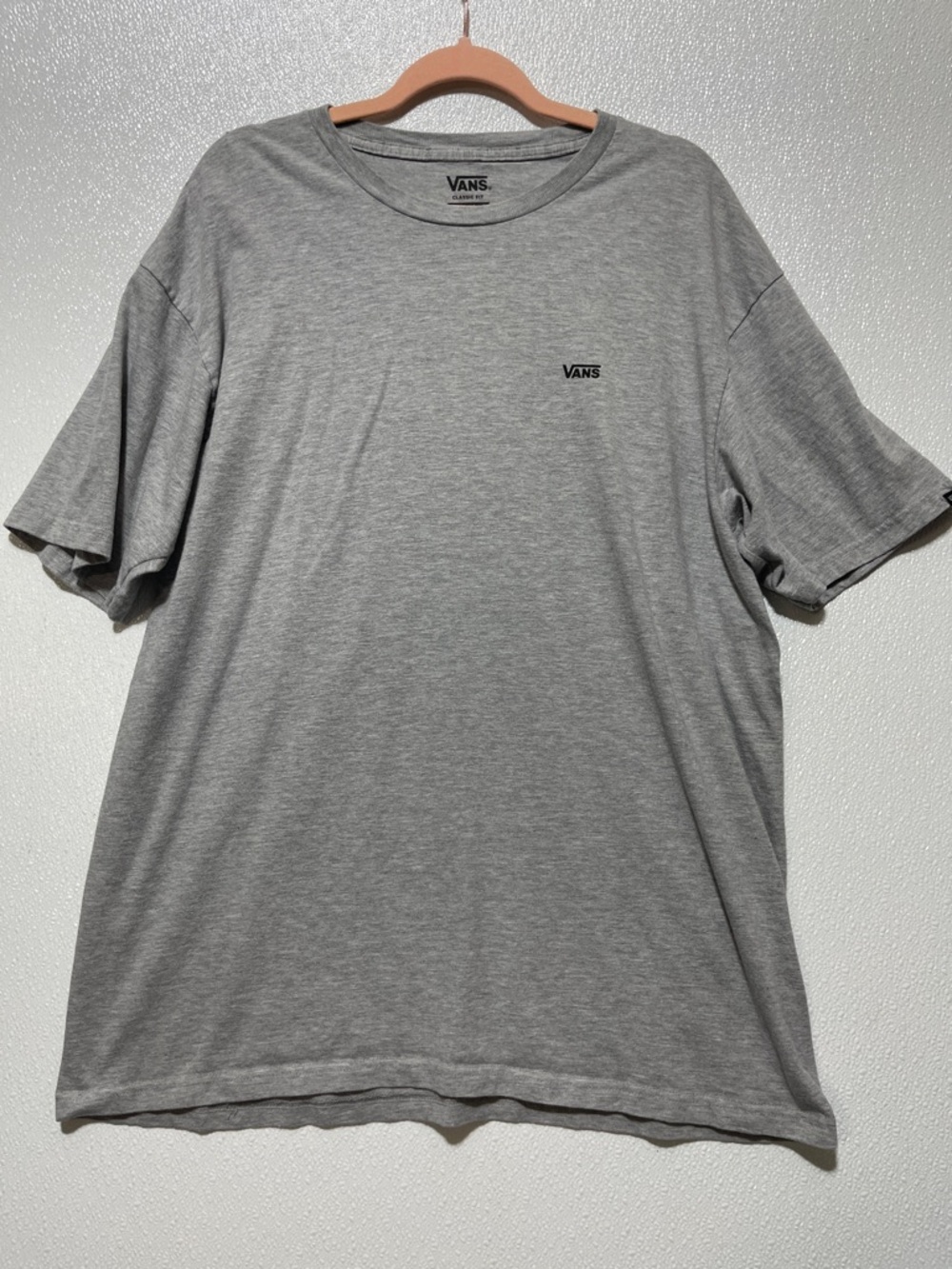 Vans Men's Light Gray Short Sleeve Crew Tee with Small Chest Logo